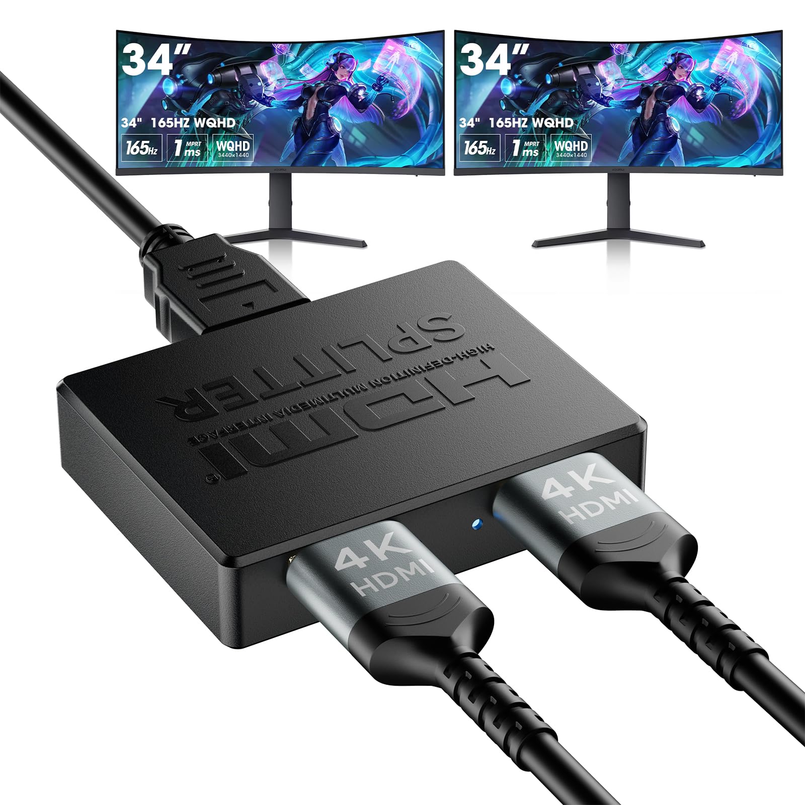 Amazon | HDMI 分配器 1入力2出力 4K 30Hz 音声 ビデオ 同時出力 付き